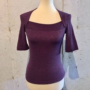 A. Byer Purple Half Sleeve Blouse Size Medium
